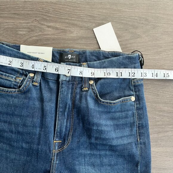 NWT 7 For All Mankind Dark Blue High Rise Skinny Jeans - Picture 5 of 12